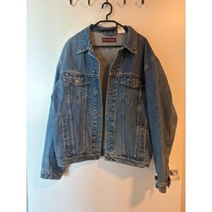 Vintage Nevada Denim Trucker Jacket Mens 42 Medium Wash Blue Jean Jacket 65932